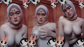 ABG Jilbab Minta Diremas Lembut Dadanya Becek